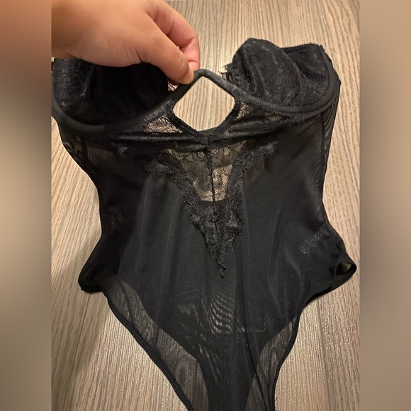Dynamite Mesh and Lace Thong Bodysuit - Picture 3 of 8